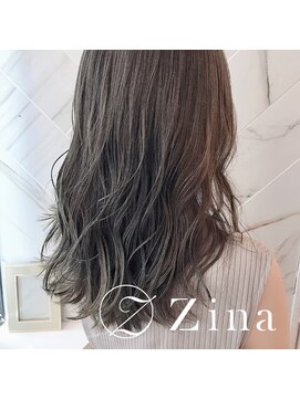 ジーナ 銀座中央通り(Zina) 重軽セミロング＊カーキグレー