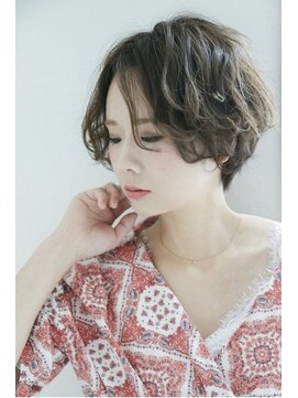 アン 溝の口(un) 大人かわいいショートボブ【イルミナカラー】カーキグレージュ