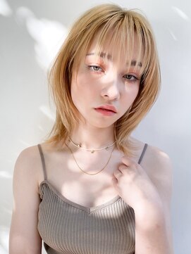 ピークアブー 銀座並木通り(PEEK-A-BOO) 【デザインカラー】ハニーブロンド×くびれミディ