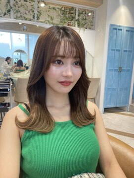 ロンド ストラーダ 心斎橋(Lond strada) 韓国前髪顔周りロング×インナーグレージュ[心斎橋/髪質改善]