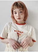 ショートバングのボブウルフ