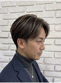 メンズハイライト/センターパート/リバースセンターパート