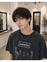 MEN's Baguz MEN'Sカット/ MEN'Sパーマ/ MEN'Sカラー 濡れ感束感メンズマッシュ韓国風ニュアンスパーマ