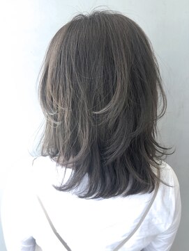 アルバム 銀座(ALBUM GINZA) ラフグレージュ_アッシュブラウンネオウルフ外ハネボブ_ba271832