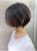 絶壁解消×ワンカールパーマ×大人ショート