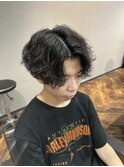 波巻きセンターパート 福岡メンズパーマ