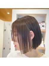 ヘアーサロン エンス(hair salon Ens) 切りっぱなしボブ×透明感ツヤカラー