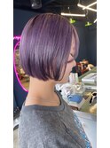 丸みボブ×ラベンダー