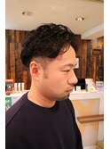 メンズヘア 大人のニュアンスパーマスタイル 茨木市