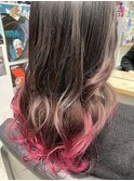 ピンク グラデーション ピンクブラウン テールカラー レイヤー