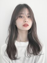 スケール(SCALE)&nbsp;透明感グレージュ×柔らかセミロング【髪質改善　梅田　大阪】１