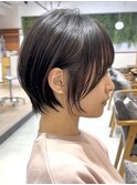 【束感ショートヘア/まとまるショートボブ/カーキ】