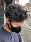 メンズマッシュパーマニュアンスパーマスパイラルパーマ刈り上げ