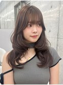 ガーリーヘア フォワード巻き ショコラブラウン