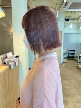 ユニカ 宇都宮(yunica) ピンクベージュ/ ハイトーン／外はねボブ