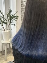 クロト(Clotho) グラデーションカラー/ネイビー/ダブルカラーブリーチハイライト