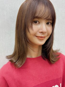 ガーデン 銀座(GARDEN) ミディアムヘア 顔周り 前髪カット チョコレートブラウン