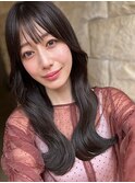 春カラー◎暗め透明感グレージュ/顔まわりレイヤー/30代