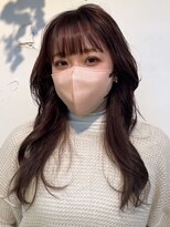 ソンノ(sonno)&nbsp;ラベンダーピンク ゆるふわウェーブ シースルーバング ロング