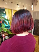 ウノプリール 京橋店(uno pulir)&nbsp;ベリーレッドグラデーションボブ