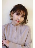 ピンクラベンダーピンクグラデーション赤髪クラシカルボブ