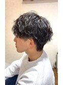 ミニウルフ×波巻きパーマ