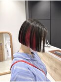 インナーカラー　ボブ