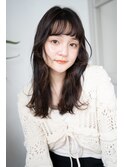 暗髪ロングの顔まわりカットで垢抜けパーマ・・・HINATA