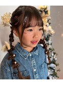 七五三　7歳　編み下ろし　ヘアアレンジ
