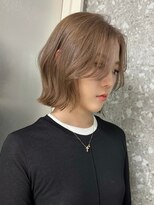 サンク 原宿 表参道(cinq)&nbsp;丸みショートボブヘアダブルカラーケアブリーチカラーハイトーン