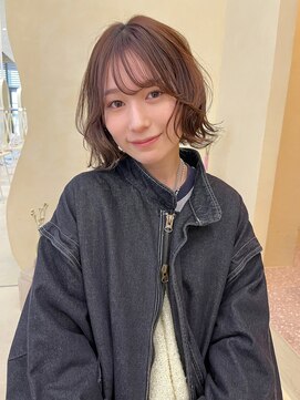 スニュウ(snuw) 【snuw_ayano】ボブ/マロンベージュ/韓国風巻き/ピンクカラー