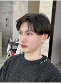 韓国マッシュスペインカールスパイキーショートブルーブラック