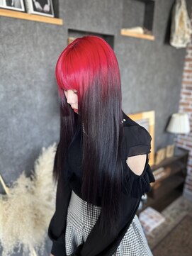 空 ルーツカラー/赤/落ちる黒