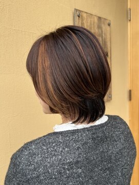 ミュー(miyuu) 派手になりすぎない!白髪ぼかしハイライトカラー