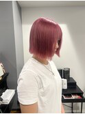 くすみピンク ボブ