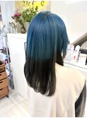 ツートーンカラー　デザインカラー　ライトブルー　グレージュ