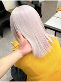 ブリーチ/ホワイトグレージュ/デジタルパーマ/フェザーパーマ