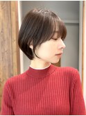 小顔サイドバングの大人ショートボブ白金目黒