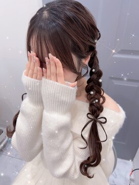リシェル 原宿店(Ricel) 編み下ろしリボンアレンジ◎ [ヘアセット/原宿/渋谷]