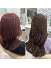 【ブリーチ無しダブルカラー】ブリーチなしで叶える、深みとツヤのあるカラー。