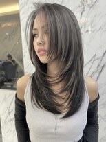 ネハス ナガオカ(nehus.nagaoka)&nbsp;xカット//ホワイトグレージュ/レイヤーカット/チェリーブラウン