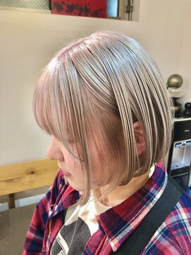ワワ ヘアサロン 高円寺店(WAWA HAIR SALON) 丸みボブ×1ブリーチホワイトベージュ【高円寺 未羽*゜】