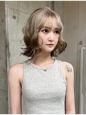 表参道顔周りレイヤーカットケアブリーチカラーダブルカラー韓国