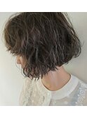 ボブ/パーマ/無造作カール/くせ毛風パーマ/ミニマムボブ