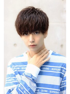 ネイビー(NAVY) 束感マッシュショート　刈り上げマッシュ