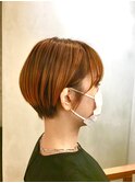 夏におすすめのショート&オレンジバレイヤージュ