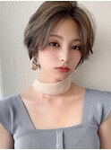 大人かわいい大人ショートかき上げマロンベージュ30代吉祥寺