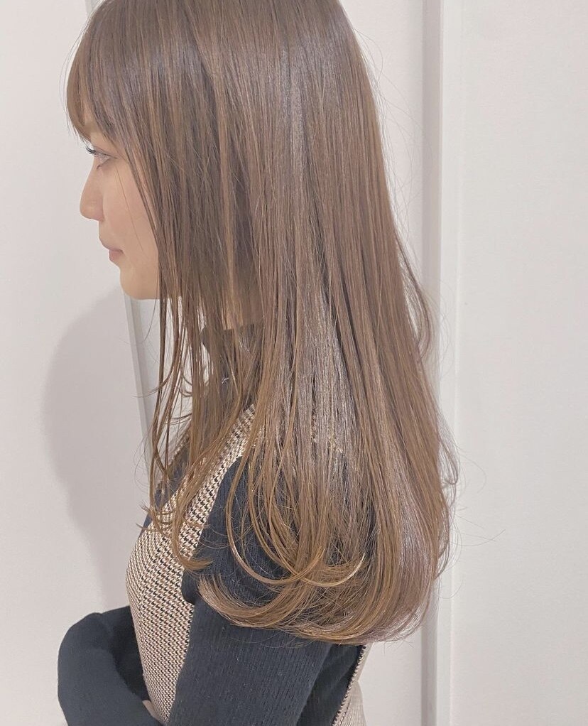 20代30代40代ストレートアッシュベージュ髪質改善大人ロング