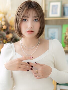 カバーヘア ブリス 大宮西口(COVER HAIR bliss) シースルーバング艶カラー前下がり大人ボブh2大宮20代30代40代!