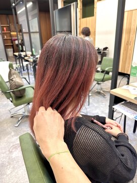 トリニティ 本厚木(trinity) チェリーピンクバレイヤージュセミロング本厚木